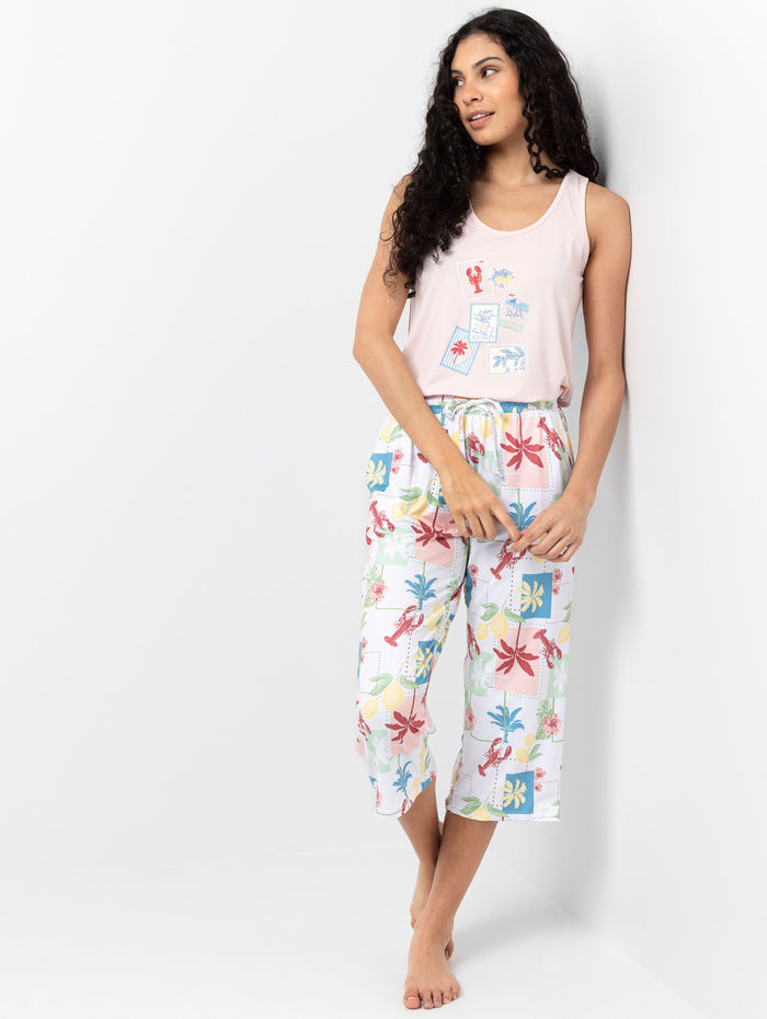 Capri de pyjama à taille élastique