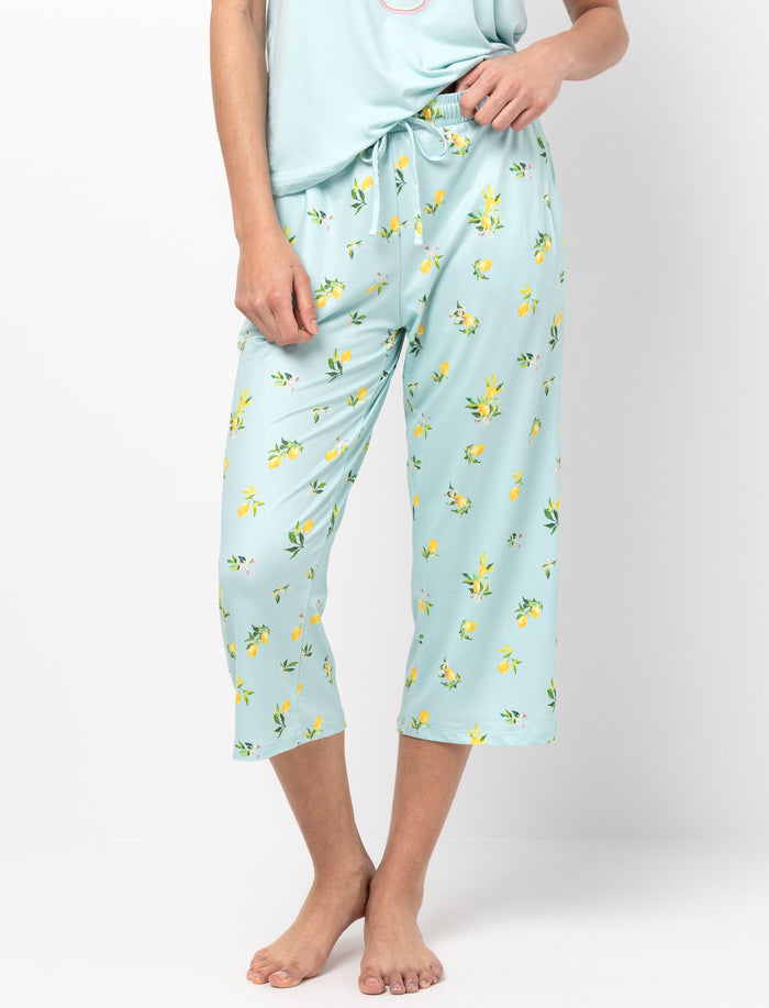 Capri de pyjama à taille élastique