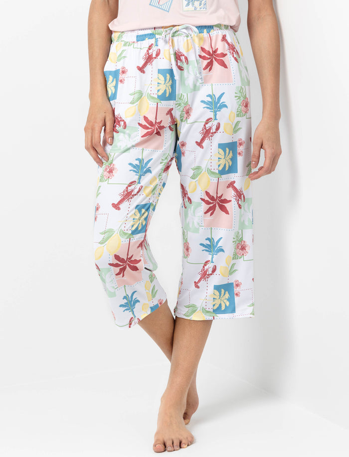 Capri de pyjama à taille élastique