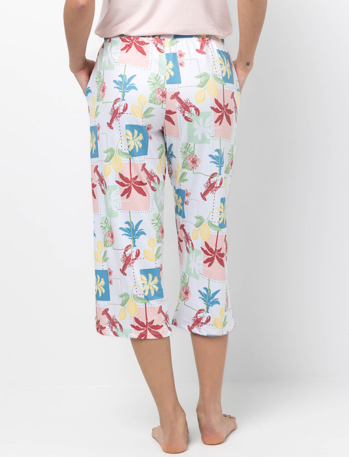 Capri de pyjama à taille élastique