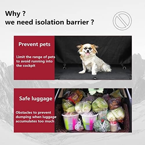 Car Rear Seat Isolation Barrier Net Back Pet Dog Seat Divider Travel Pet Clever