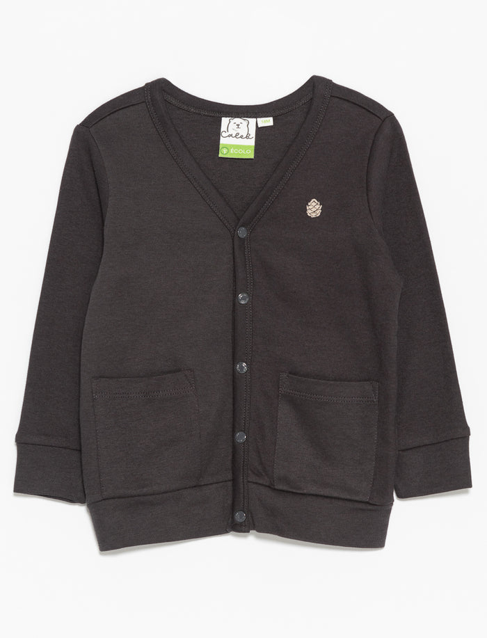 Cardigan avec petite broderie en coton bio