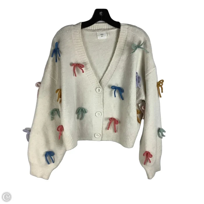 Cardigan By Luna Ivy In White, Size: M
