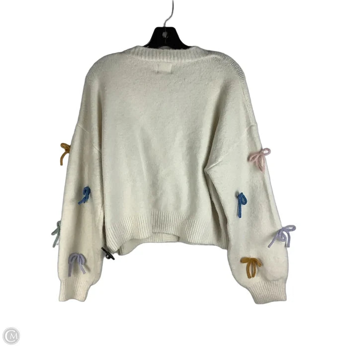Cardigan By Luna Ivy In White, Size: M