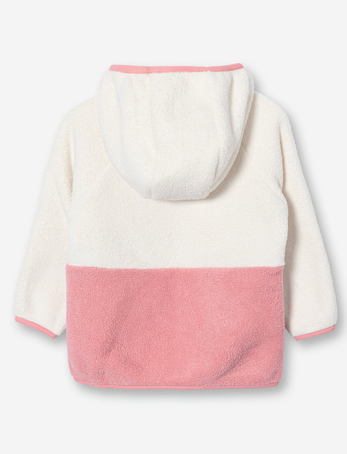 Cardigan en peluche à blocs de couleurs pour bébé fille