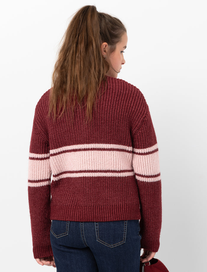 Cardigan rayé à manches longues pour fille