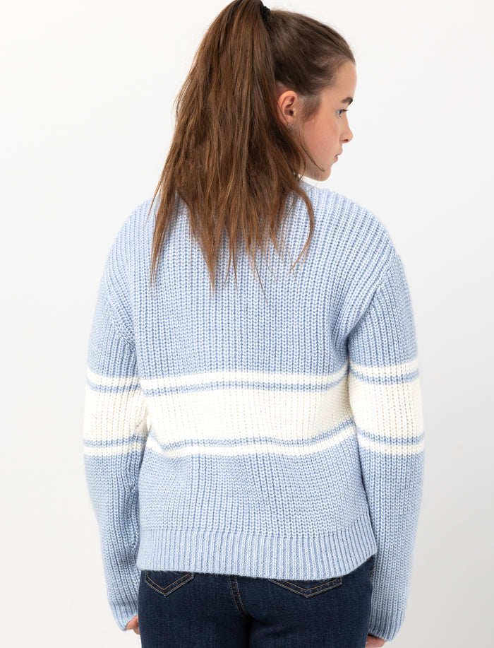 Cardigan rayé à manches longues pour fille
