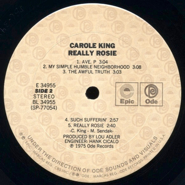 Carole King - Really Rosie (LP) [US] RP (Mint (M))