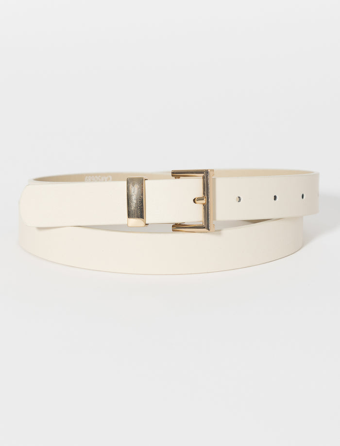 Ceinture en faux cuir à boucle carrée
