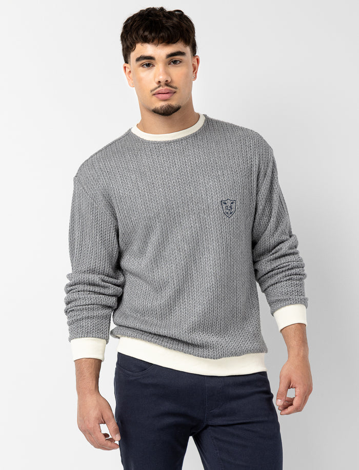 Chandail brodé à manches longues pour homme