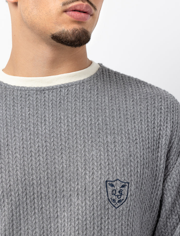 Chandail brodé à manches longues pour homme