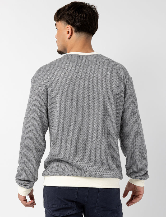 Chandail brodé à manches longues pour homme