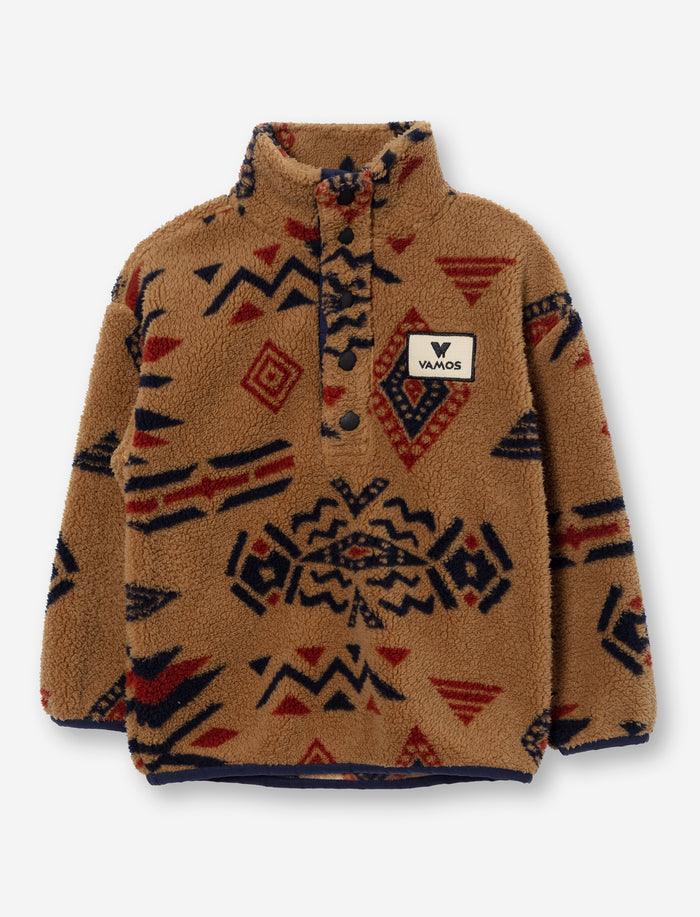 Chandail en sherpa à motif aztèque pour petit garçon