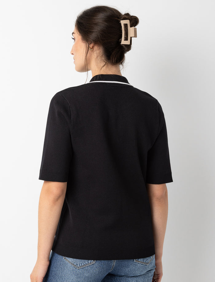 Chandail en tricot à col polo