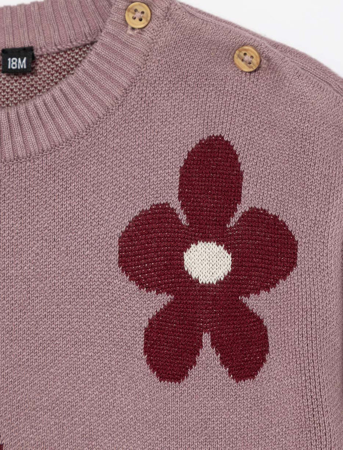 Chandail en tricot à fleurs