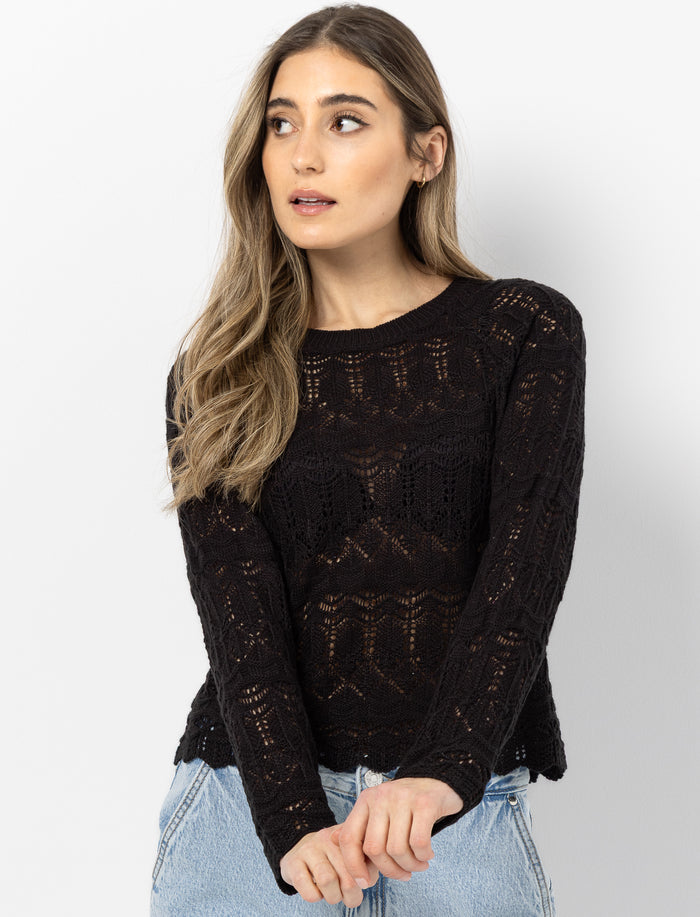 Chandail en tricot pointelle