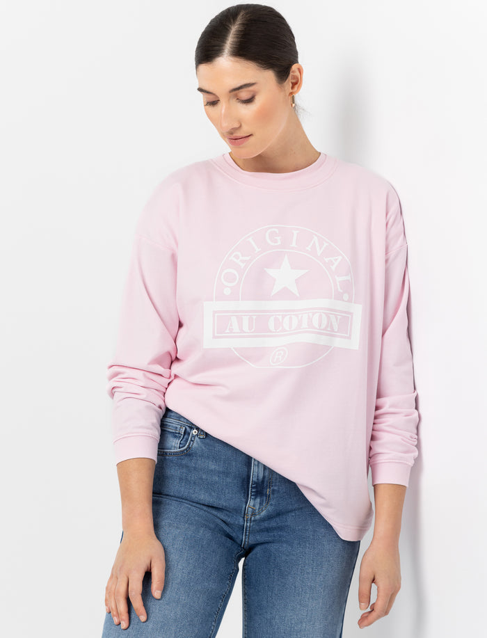 Chandail imprimé à col rond pour femme