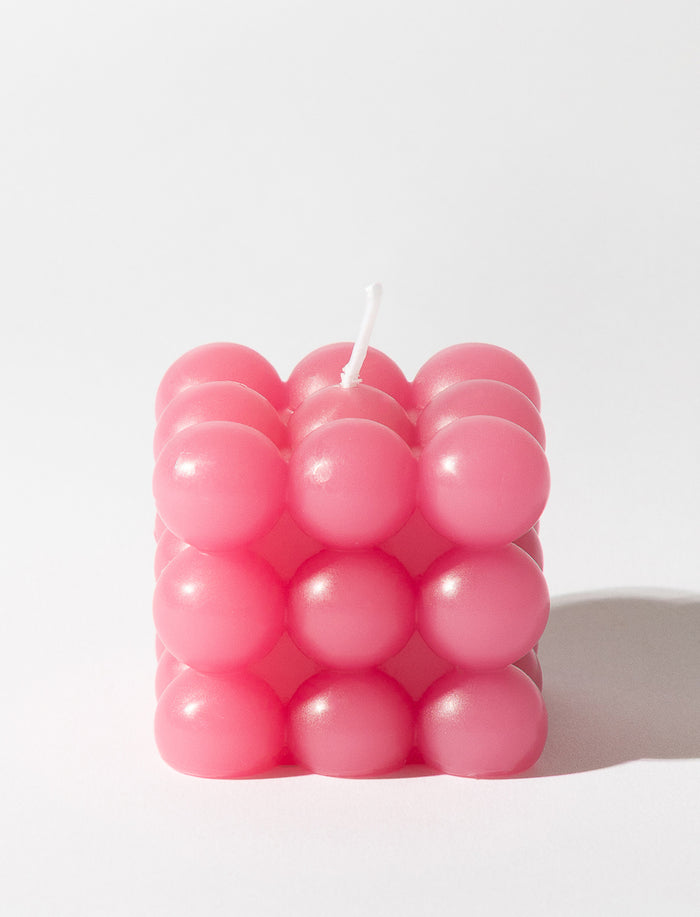 Chandelle bulle rose