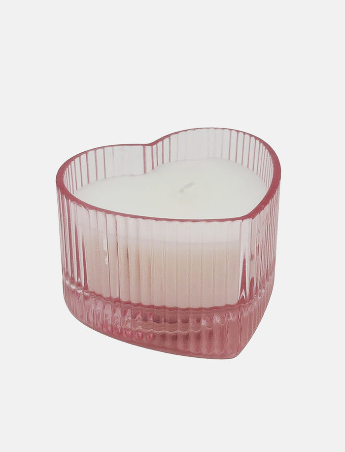 Chandelle en verre cœur