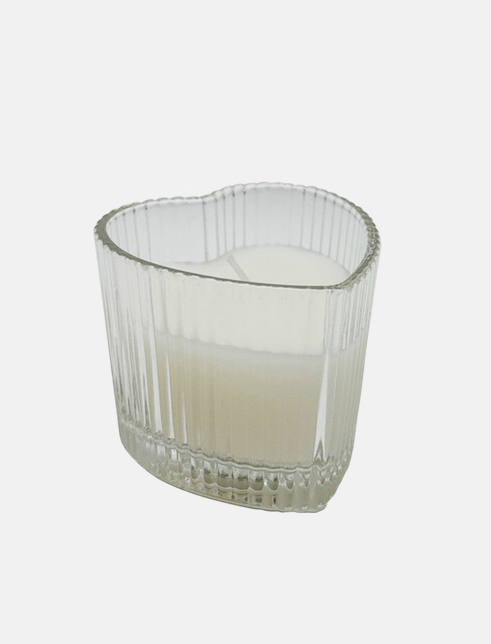 Chandelle en verre en forme de cœur