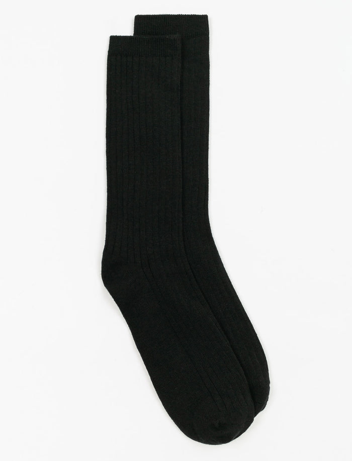 Chaussettes mi-mollet côtelées en coton bio