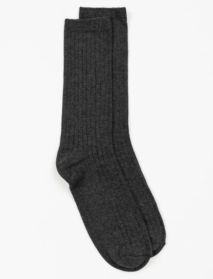 Chaussettes mi-mollet côtelées en coton bio