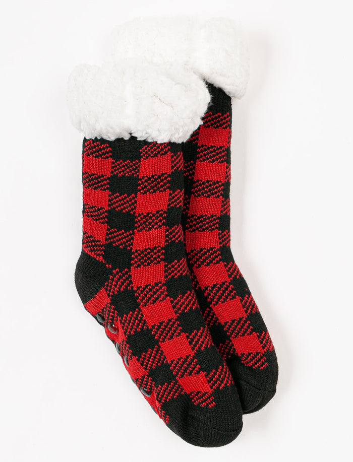 Chaussettes pantoufles en sherpa
