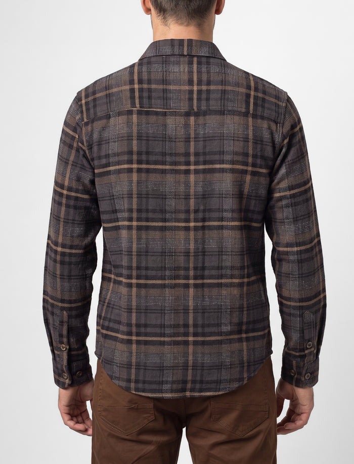 Chemise à carreaux à manches longues pour homme