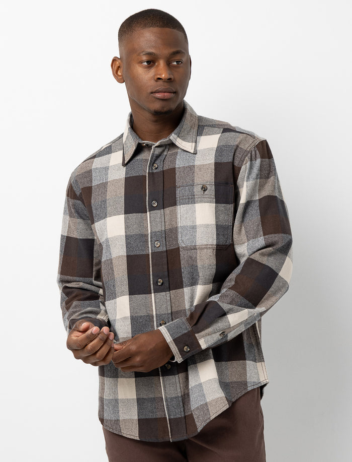 Chemise à carreaux en flanelle et poche