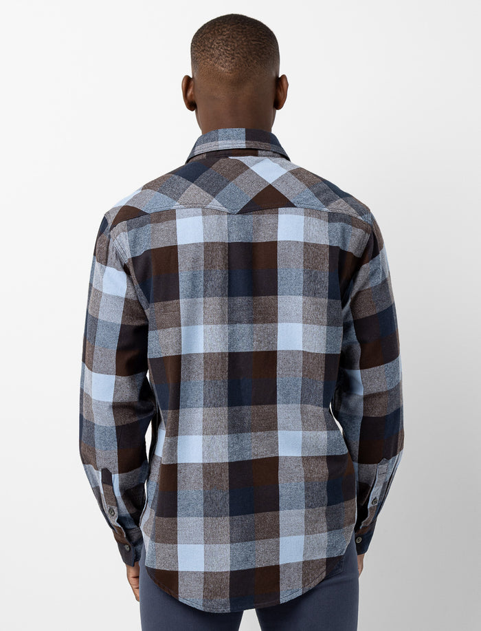 Chemise à carreaux en flanelle et poche