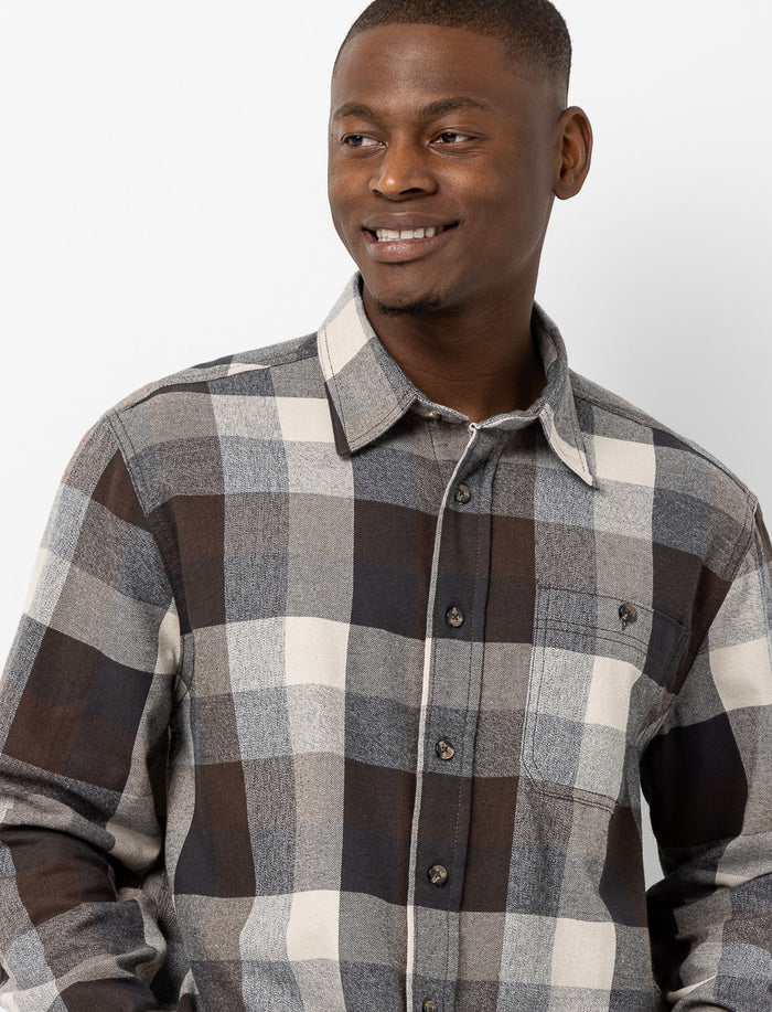 Chemise à carreaux en flanelle et poche