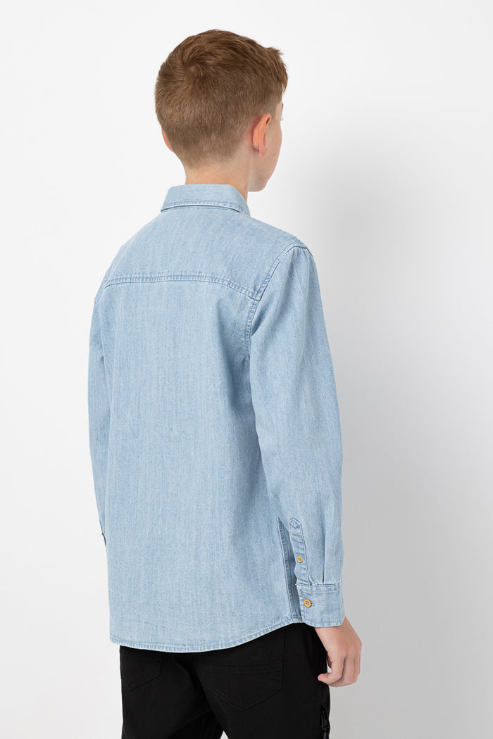Chemise à manches longues en chambray - ado garçon