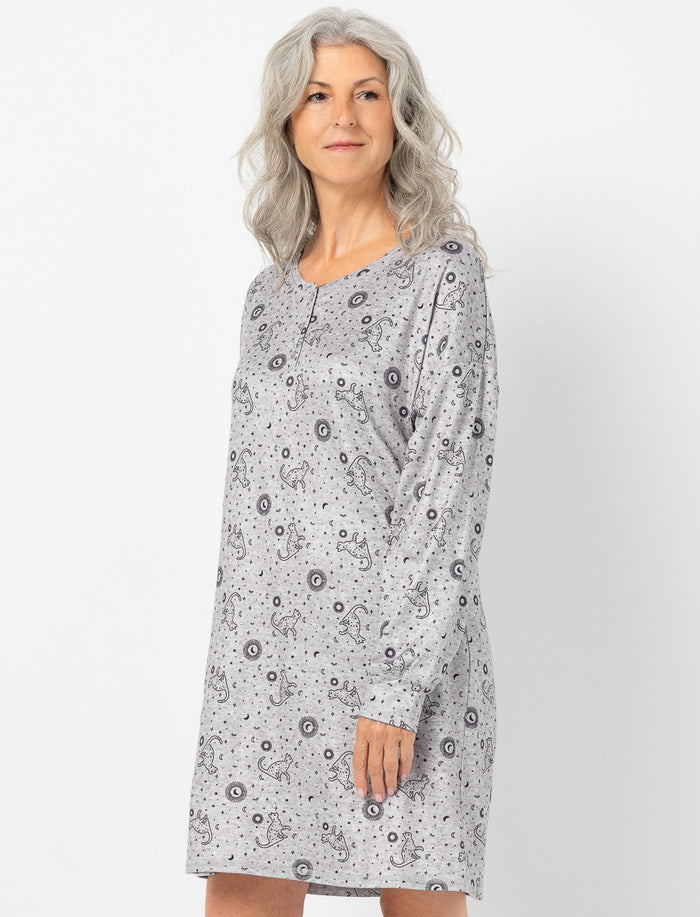 Chemise de nuit imprimée chats