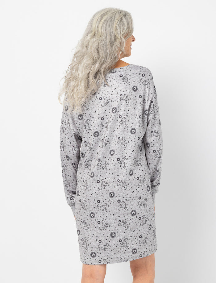 Chemise de nuit imprimée chats