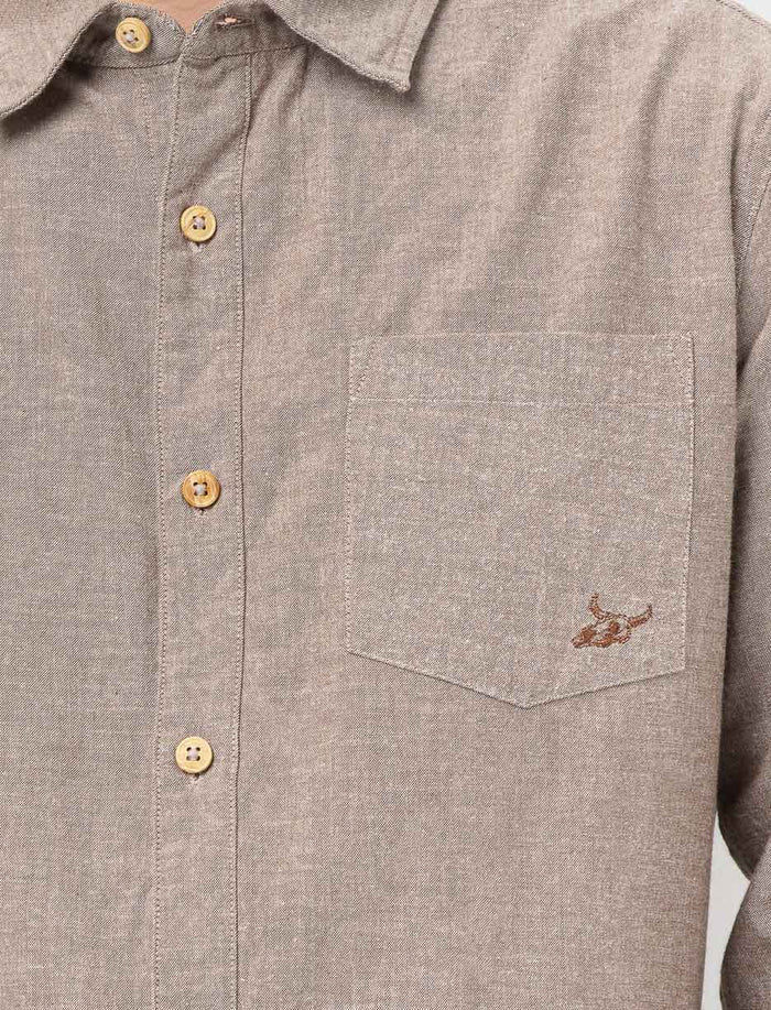 Chemise effet lin avec poche