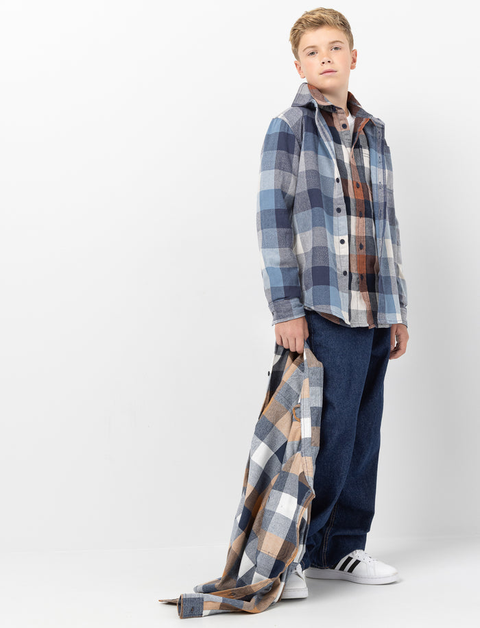 Chemise en flanelle à carreaux pour garçon