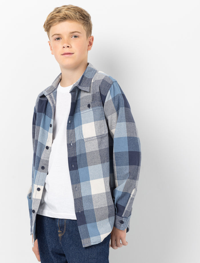 Chemise en flanelle à carreaux pour garçon
