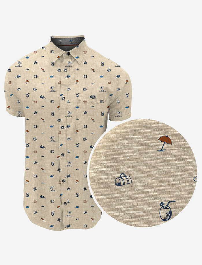 Chemise en lin à manches courtes