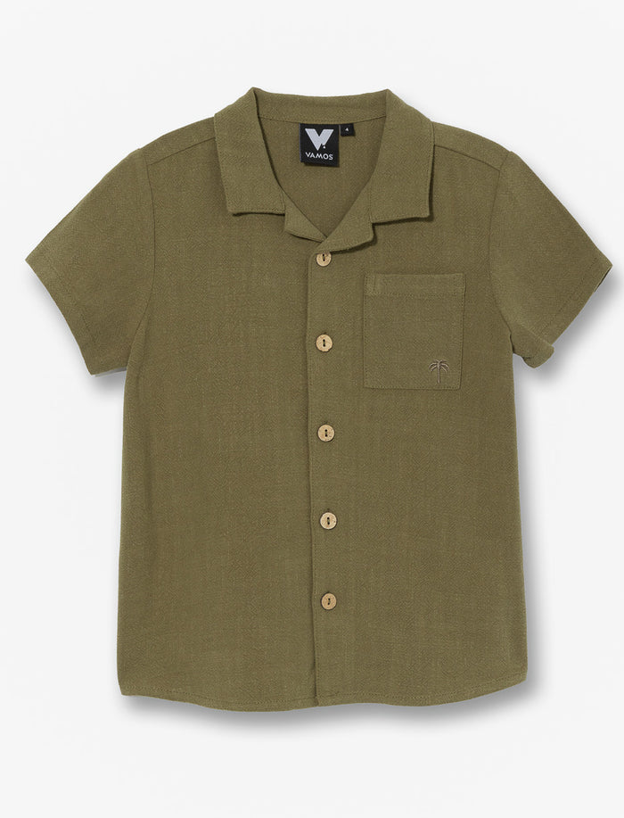 Chemise en lin avec col cubain