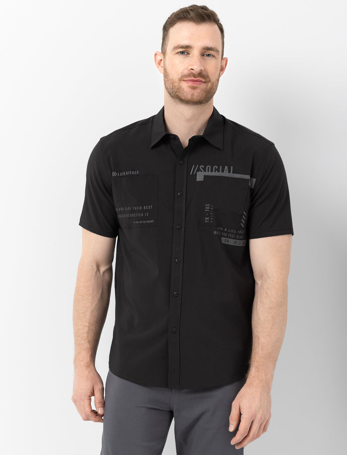 Chemise imprimée à manches courtes