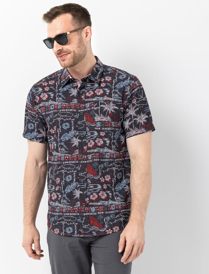Chemise imprimée à manches courtes