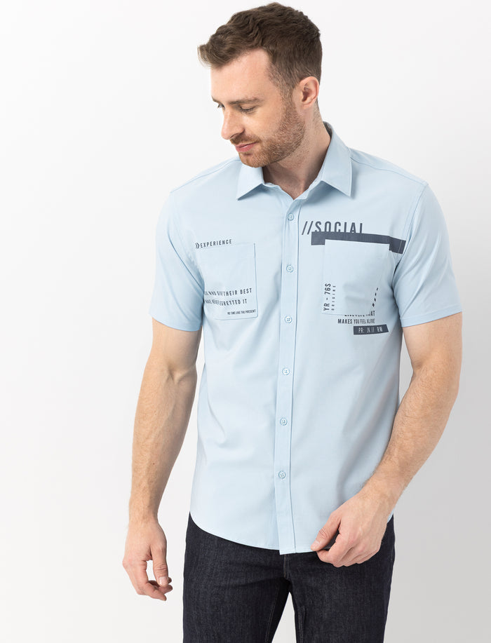 Chemise imprimée à manches courtes
