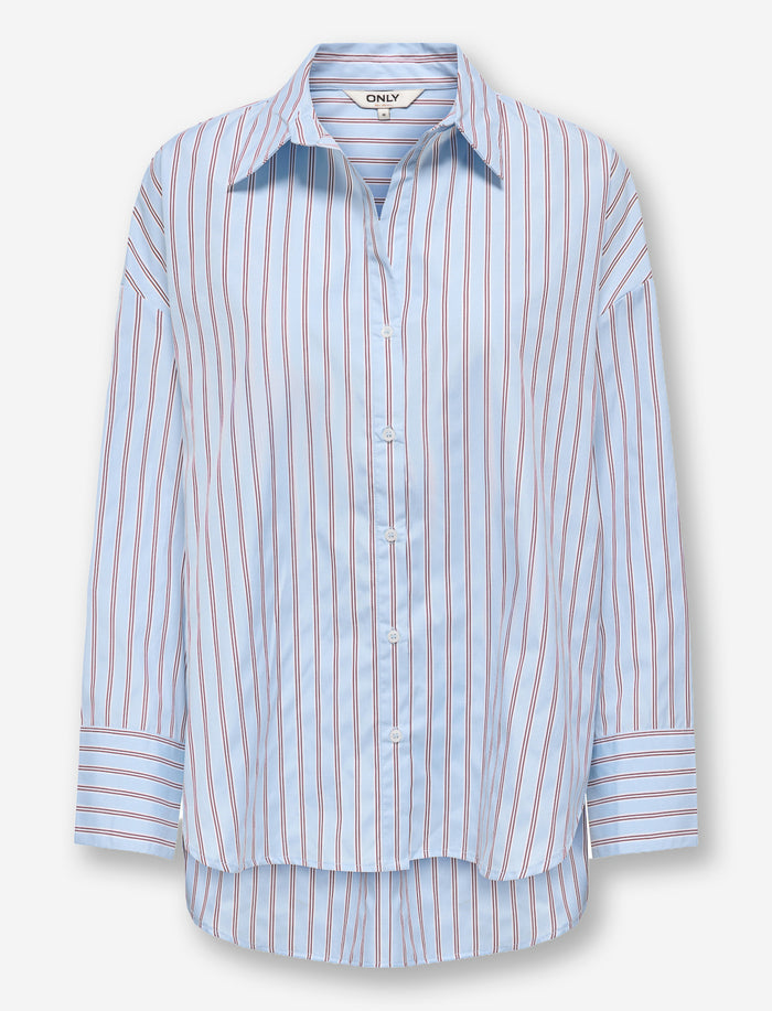 Chemise rayée à manches longues pour femme