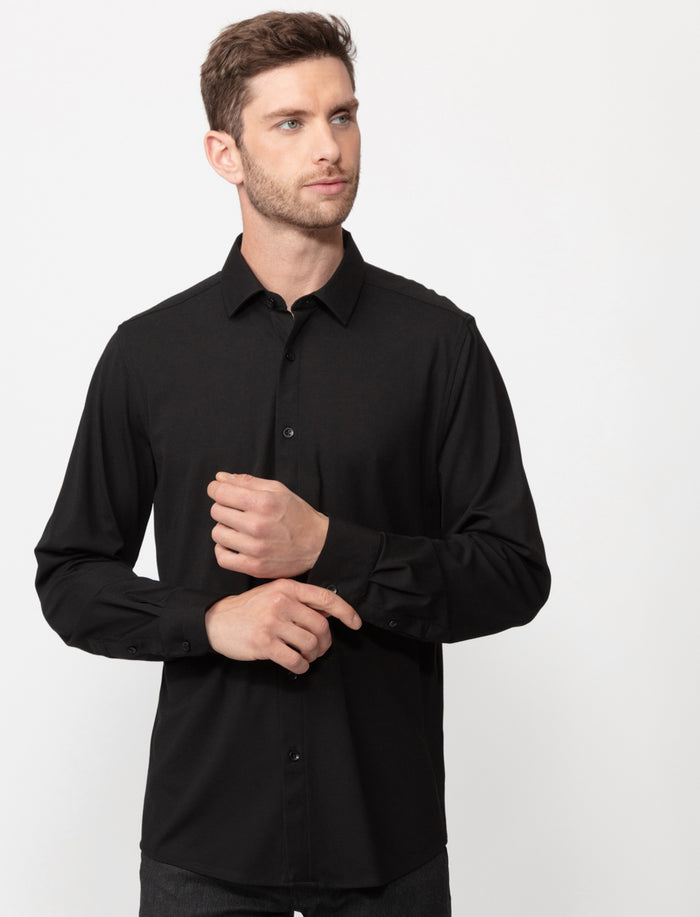 Chemise unie à manches longues