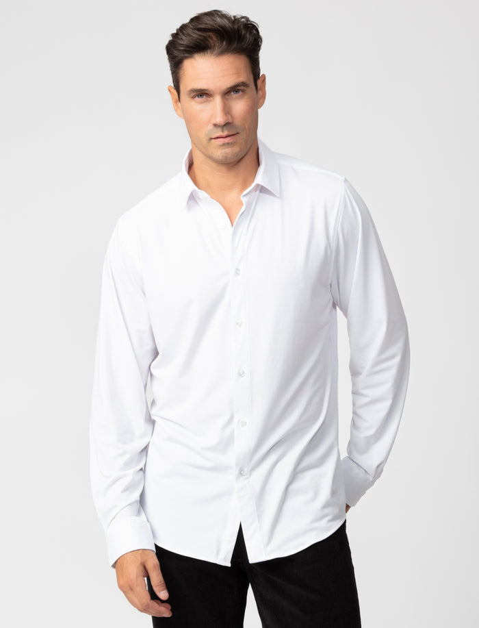 Chemise unie à manches longues
