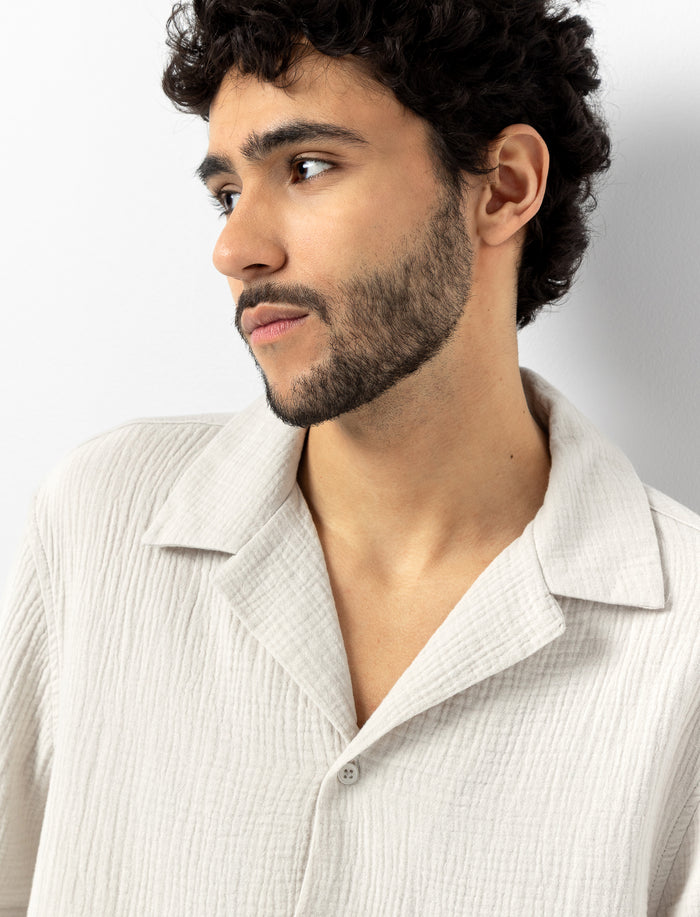 Chemise unie en gaze de coton