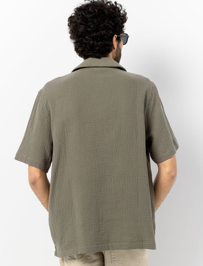 Chemise unie en gaze de coton