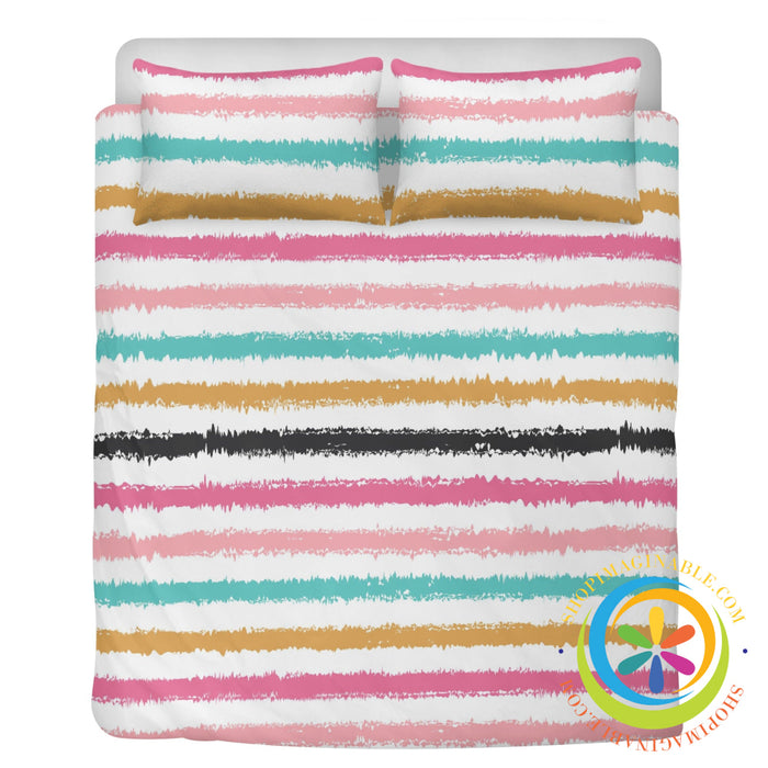 Chic Rainbow Striped Bedding Set