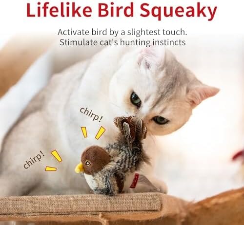 Chirping Bird Cat Toys Realistic Bird Plush Toy Cat Toys amazon
