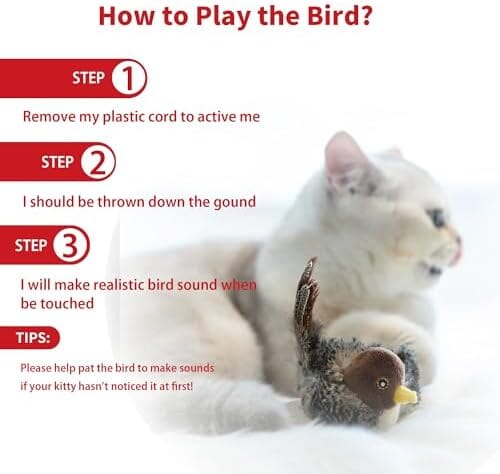 Chirping Bird Cat Toys Realistic Bird Plush Toy Cat Toys amazon